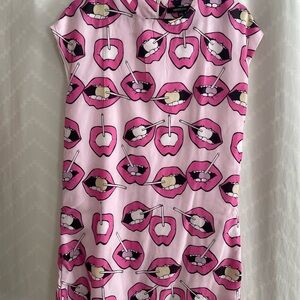 Pink Lips Pattern A-Line dress